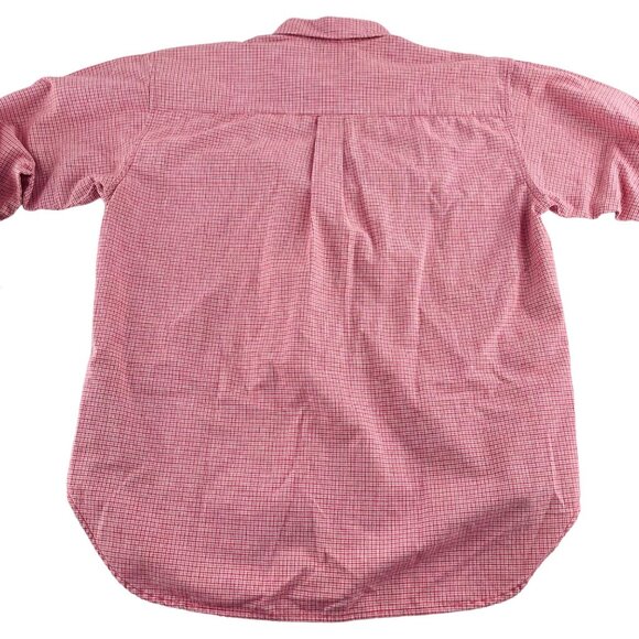 Guess Jeans USA Mens Size Small Red Plaid Button-Down Shirt long Sleeves - Picture 5 of 5